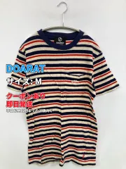 DOARAT Tシャツ/カットソー M ボーダー柄 ミドル丈 半袖 クルーネック(丸首) メンズ レディースのサムネイル