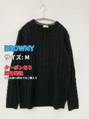 BROWNY ブラウニー ニット/セーター M ブラック ニット 無地 ミドル丈 長袖 クルーネック(丸首) その他総柄 メンズのサムネイル