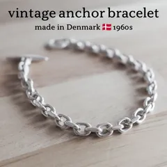 【デンマーク製 Aarre & Krogh 1960年代頃 ヴィンテージ】シルバーアンカーチェーンブレスレット m354のサムネイル