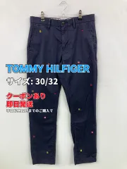 TOMMY HILFIGER トミーヒルフィガー チノパンツ 30/32 ネイビー フルレングス コットン ストレッチ 刺繍 スタンダード テーパード レギュラー メンズのサムネイル