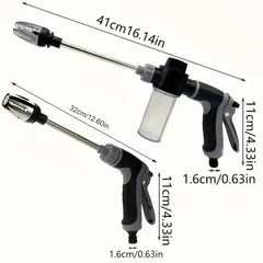 【高圧洗浄】洗車用ウォーターガン 3/4インチ対応 ガーデンホースノズル 家庭用クリーニング ロングハンドル スプレーガン プラスチック製 庭 窓 玄関 洗浄のサムネイル