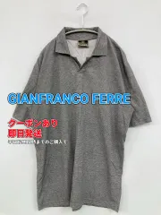 GIANFRANCO FERRE ポロシャツ グレー 無地 バックプリント ワンポイント ブランドロゴ 半袖 メンズのサムネイル