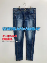 SEVENDAYS=SUNDAY セブンデイズサンデイ デニムパンツ ブルー フルレングス 無地 スタンダード テーパード レギュラー ヴィンテージ メンズのサムネイル