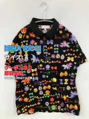 NINA RICCI ニナリッチ ポロシャツ 4 ブラック 花柄・ボタニカル柄 ブランドロゴ その他総柄 半袖 レディースのサムネイル