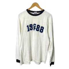 チャオパニック CIAOPANIC Tシャツ カットソー クルーネック 1988 長袖 L ホワイト 紺 ■GY06のサムネイル