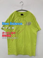 New Balance ニューバランス Tシャツ/カットソー M ライトグリーン 前面プリント ブランドロゴ 半袖 ミドル丈 クルーネック(丸首) メンズ