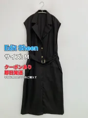 Edit Sheen エディットシーン ワンピース M ブラック 無地 袖なし ひざ丈 タイト レディースのサムネイル