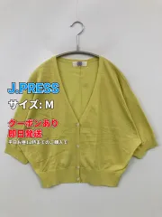 J.PRESS ジェイプレス カーディガン/ボレロ M イエロー コットン 無地 ショート丈 半端袖 レディースのサムネイル
