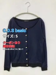 C.D.S basic カーディガン/ボレロ S ネイビー ウール・ニット 無地 ミドル丈 長袖 レディースのサムネイル