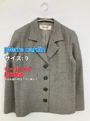 pierre cardin ピエールカルダン テーラードジャケット 9 グレー ウール・ニット ドット柄 ミドル丈 フードなし シングル レディースのサムネイル