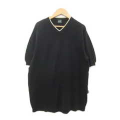ヒューゴボス HUGO BOSS ゴルフウエア ニット カットソー 半袖 黒 Vネック /SY53 ■GY60のサムネイル