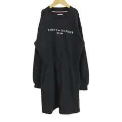 トミーヒルフィガー ワンピース トップス 長袖 ロゴ キッズ 女の子用 164サイズ ブラック TOMMY HILFIGER 【中古】のサムネイル