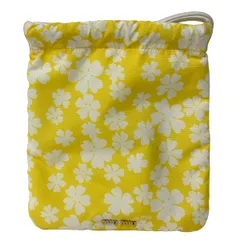 miumiu(ミュウミュウ) ポーチ美品  - イエロー×白 花柄/巾着型/RE-NYLON レザーのサムネイル