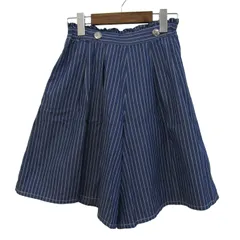 ポンポネット ワイドパンツ ボトムス ガウチョ ストライプ柄 キッズ 女の子用 M(150)サイズ ブルー pom ponette 【中古】のサムネイル