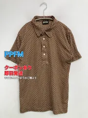 PPFM ピーピーエフエム ポロシャツ ブラウン その他総柄 半袖 メンズのサムネイル