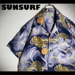 極美品】SUNSURF アロハシャツ 半袖 開襟 フラガール ハイビスカス 黒
