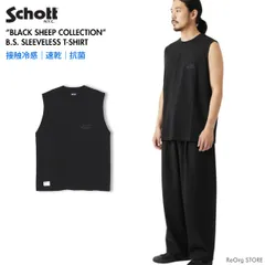 SCHOTT ショット 782-5137001 B.S. SLEEVELESS T-SHIRT ノースリーブ Tシャツ BLACK SHEEP 接触冷感 速乾 抗菌 410CHARCOAL刺繍 Lのサムネイル