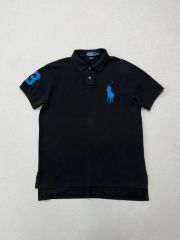 Polo Ralph Lauren ビッグポニー ポロシャツ 黒 ブルー - メルカリ