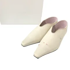 未使用品 24.5cm Mame Kurogouchi マメクロゴウチ Curved Line Low Heel Nature Pattern Babouche Shoes ジャカードパンプス MM25SS-AC309のサムネイル