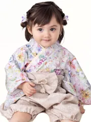 [スウィートマミー] ベビー袴 オーガニックコットン100％ 和服 こどもの日 端午の節句 新生児 お食い初め お宮参り 初節句 お雛様 桃の節句 ひな祭り 七五三 出産祝い ギフト フォーマル [スイートベージュ/80]のサムネイル
