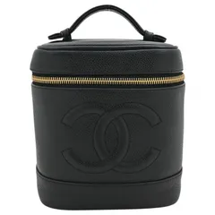 【中古】シャネル バニティバッグ コスメポーチ ココマーク キャビアスキン ブラック ゴールド金具 Aランク ch5872jkのサムネイル