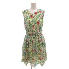 美品】Sybillaシビラ花柄リネン・シルク混 総柄ノースリーブワンピース