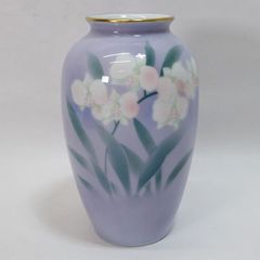 宮内庁御用達 有田焼 深川青磁 色絵彩磁 花瓶 花器 桜柄 外箱無し