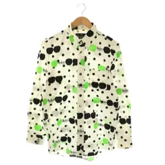 コムデギャルソン COMME des GARCONS THE BEATLES ビートルズ シャツ ボタンダウン 水玉 ドット L  AD2015 ホワイト ブラック グリーン ■GY53のサムネイル