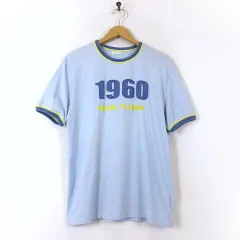 パパス Papas 希少 2FLW Tシャツ カットソー 半袖 ロゴ ナンバー ワッペン 刺繍 L ライトブルー 水色 ネイビー イエローのサムネイル
