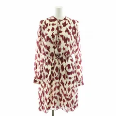 イザベル マラン エトワール ISABEL MARANT ETOILE 2019年製 ワンピース ひざ丈 長袖 総柄 シルク 絹 34 XS 白 ホワイト 紫 パープル /AN15のサムネイル
