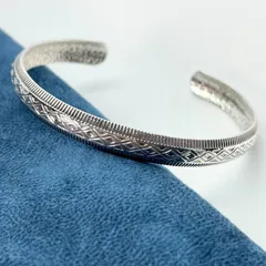 美品 アガット シルバー カフ バングル ひし形 模様 /24-3526Mのサムネイル