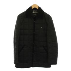 バーバリーブラックレーベル キルティングジャケット 中綿 裏地チェック M 黒 バーバリーブラックレーベル BURBERRY BLACK LABEL キルティング