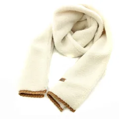 アグ UGG W FLUFF SCALLOPED SCARF フラッフ スカロップド スカーフ マフラー フリーズ ロゴ 白 ホワイト 茶 ブラウン /KU ■BMのサムネイル