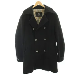 バーバリーブラックレーベル BURBERRY BLACK LABEL ダブルブレスコート ピーコート Pコート ロング ウール カシミヤ混 L 黒 ブラック BMC62-002-09 /HN ■MUのサムネイル