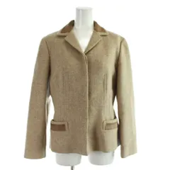 ランバン LANVIN ジャケット 上着 38 ベージュ 長袖 シングルブレスト 襟・ポケット口別素材切り替え /APのサムネイル
