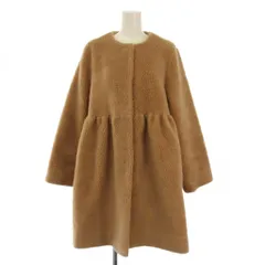 ヨリ yori 23AW ウール混 エコファー ペプラム もふボアコート ロング 36 茶 YR25-23093AW /BMのサムネイル