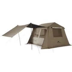 N◆Naturehike公式ショップ ワンタッチ テント Ti Black新型素材 UPF12500+ 拡張キャノピー キャンプ ロッジ型 設営簡単 uvカット 自立式 2重層 防水 耐水圧PU2000 初心者向け 前室ポール二本付き 大型 キャンピング アウのサムネイル