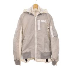 美品 sacai nike レイヤード ma1 ジャケット ブルゾン ホワイト - メルカリ