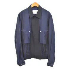 トーガ TOGA ビリリース VIRILIS CUPRA JACQUARD MIX BLOUS キュプラ ジャガード ミックス ブルゾン ジャケット 46 紺 ネイビー TV11-FC311のサムネイル