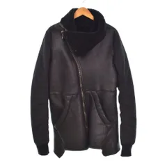 リックオウエンス Rick Owens ムートンジャケット アウター スタンドカラー 切替 黒 ブラック ☆AA★のサムネイル