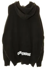 グッドイナフ GOODENOUGH 00s 裾ロゴ ストレッチ コットン ニット ジップ パーカー XLサイズ フルジップ ブラック 【ブランド古着ベクトル】【中古】260420のサムネイル