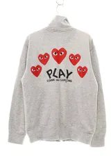 プレイコムデギャルソン PLAY COMME des GARCONS PRINTED BACK HEART Sサイズ バック プリント ハート ロゴ ジップアップ パーカー グレー 【ブランド古着ベクトル】【中古】●260525のサムネイル