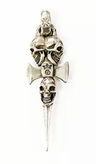 ガボラトリー ガボール Gaboratory Gabor Triple Skull Dagger Pendant トリプル スカル ダガー ペンダント ネックレストップ シルバー 【ブランド古着ベクトル】【中古】☆AA★▲ 250615のサムネイル