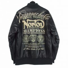 Norton】ノートン 中綿ジャケット M 刺繍 ブラック - メルカリ