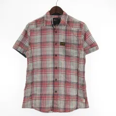 ジースターロウ G-Star RAW チェック シャツ 半袖 レッド系 L ■GY12のサムネイル