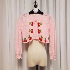 ❤︎ナイルパーチ❤︎ ニット カーディガン いちご ピンク