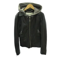 ドーマレザー DOMA LEATHER 2Way フーディ シングルライダース レザージャケット ラムレザー XS 黒 ブラック 0211 IBO88のサムネイル