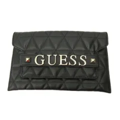 ゲス GUESS クラッチバッグ キルティング レザー ロゴ メタルパッチ 黒 ブラック 0118 IBO87のサムネイル