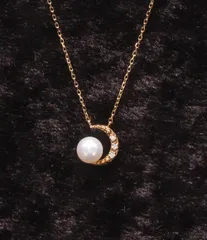 美品 ヴァンドームアオヤマ ネックレス K10 淡水パール ダイヤ 0.02ct レディース VENDOME AOYAMAのサムネイル