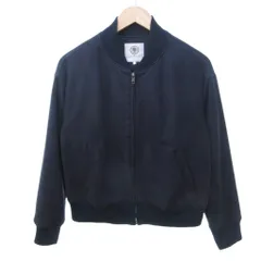 ルノンキュール Lugnoncure 美品 ブルゾン フェイクスエード 切替 ジップアップ ボックスシルエット 紺 ネイビー L /HWのサムネイル